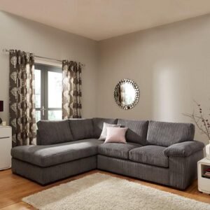 AMALFI JUMBO CORD LEFT HANDED CORNER SOFA - GREY